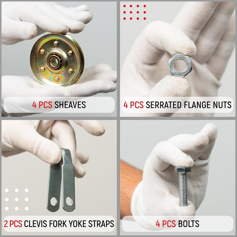 Granatan Heavy Duty Garage Door 3" Pulley Kits, 3/8" Arbor 200LB Load, Complete Hardware Included - Image 3